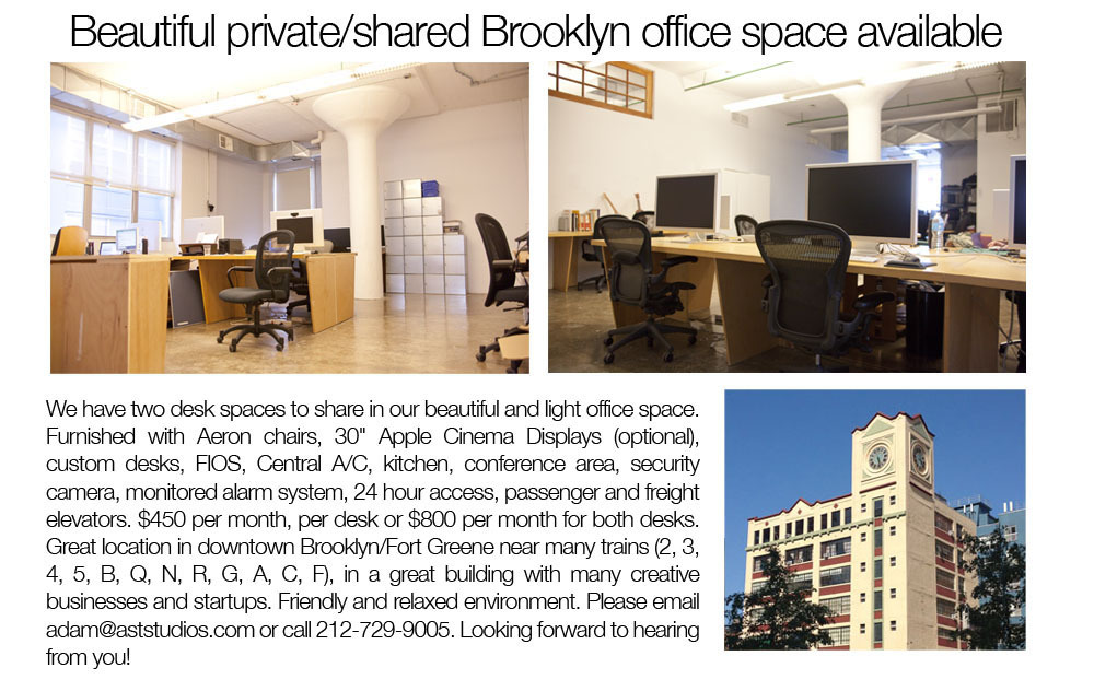 1-2 desks in Fort Greene office