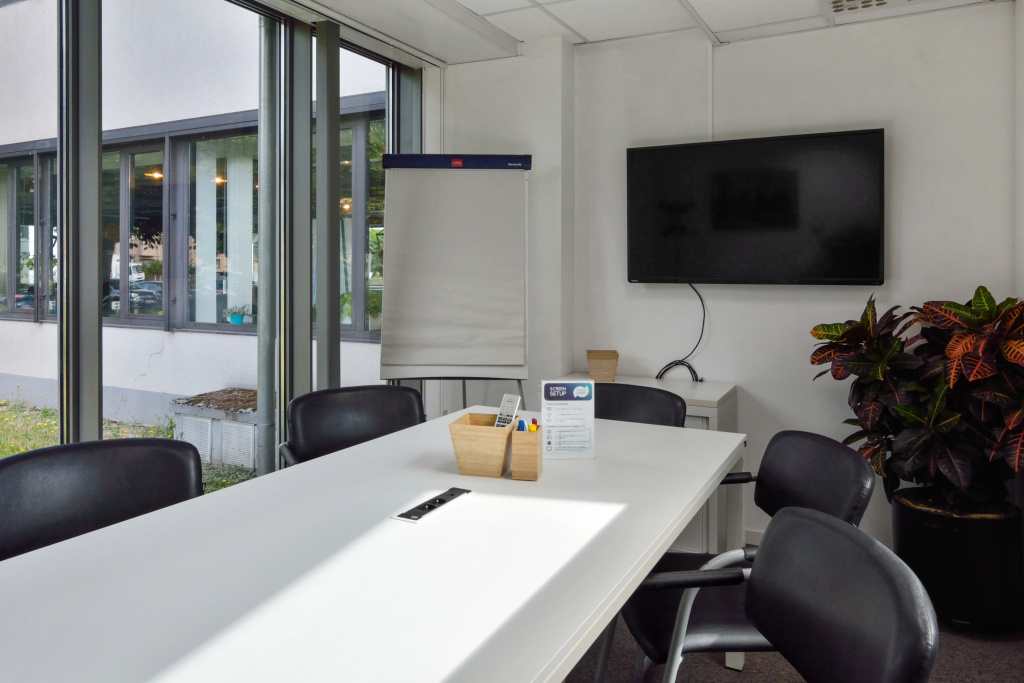 Garden View I: Small meeting room with permaculture garden view  