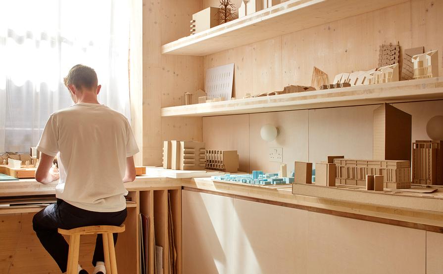 Desk spaces in bright architectural practice Desk spaces in bright architectural practice