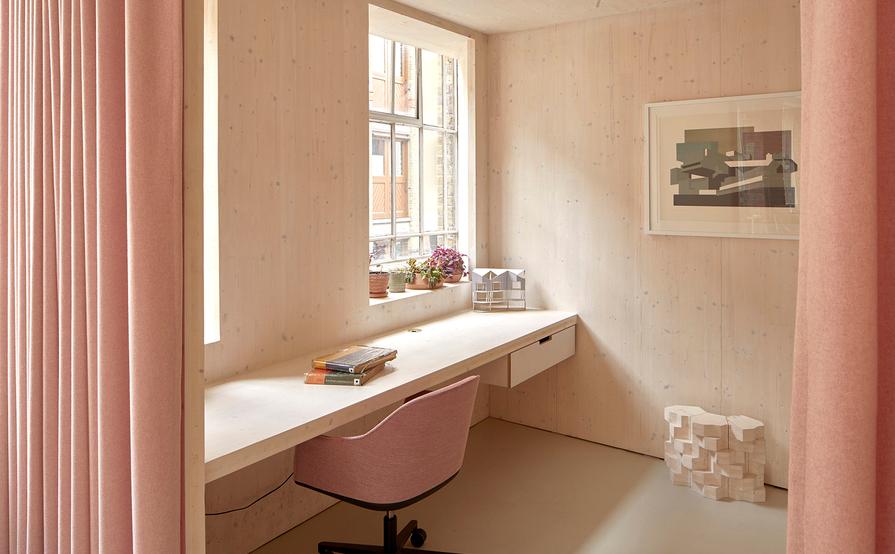 Desk spaces in bright architectural practice Desk spaces in bright architectural practice