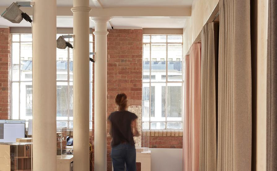 Desk spaces in bright architectural practice Desk spaces in bright architectural practice