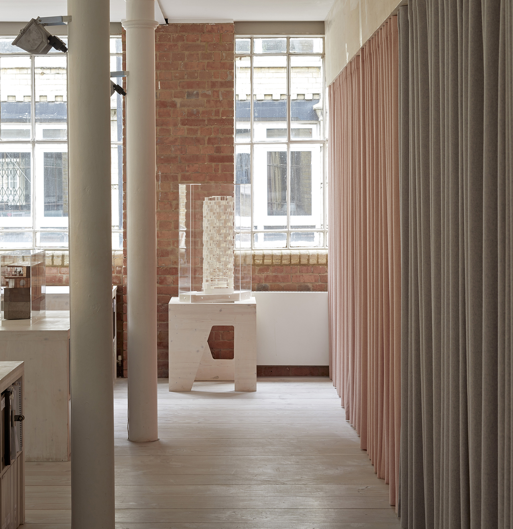 Desk spaces in bright architectural practice Desk spaces in bright architectural practice