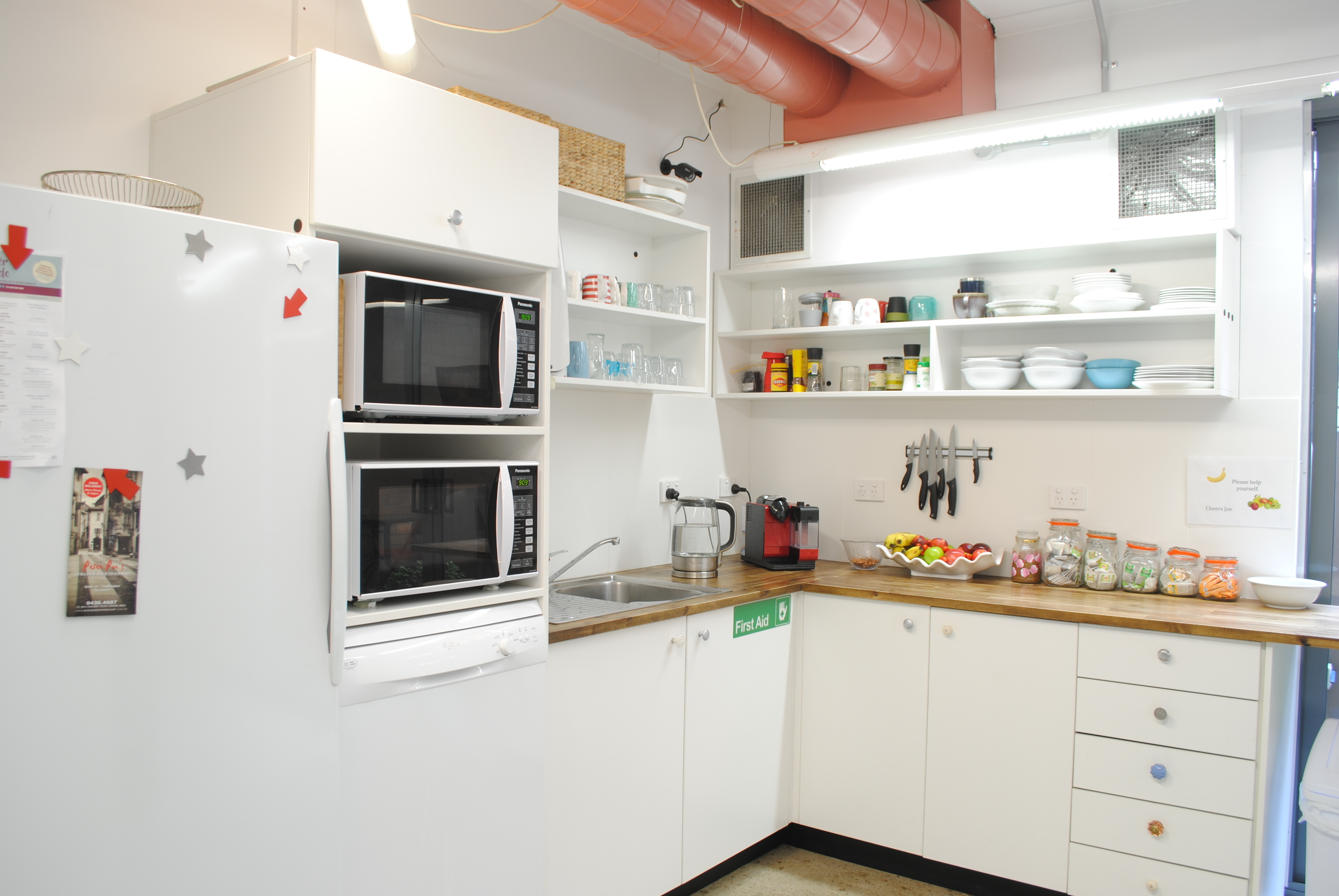 Dedicated desk in open plan office