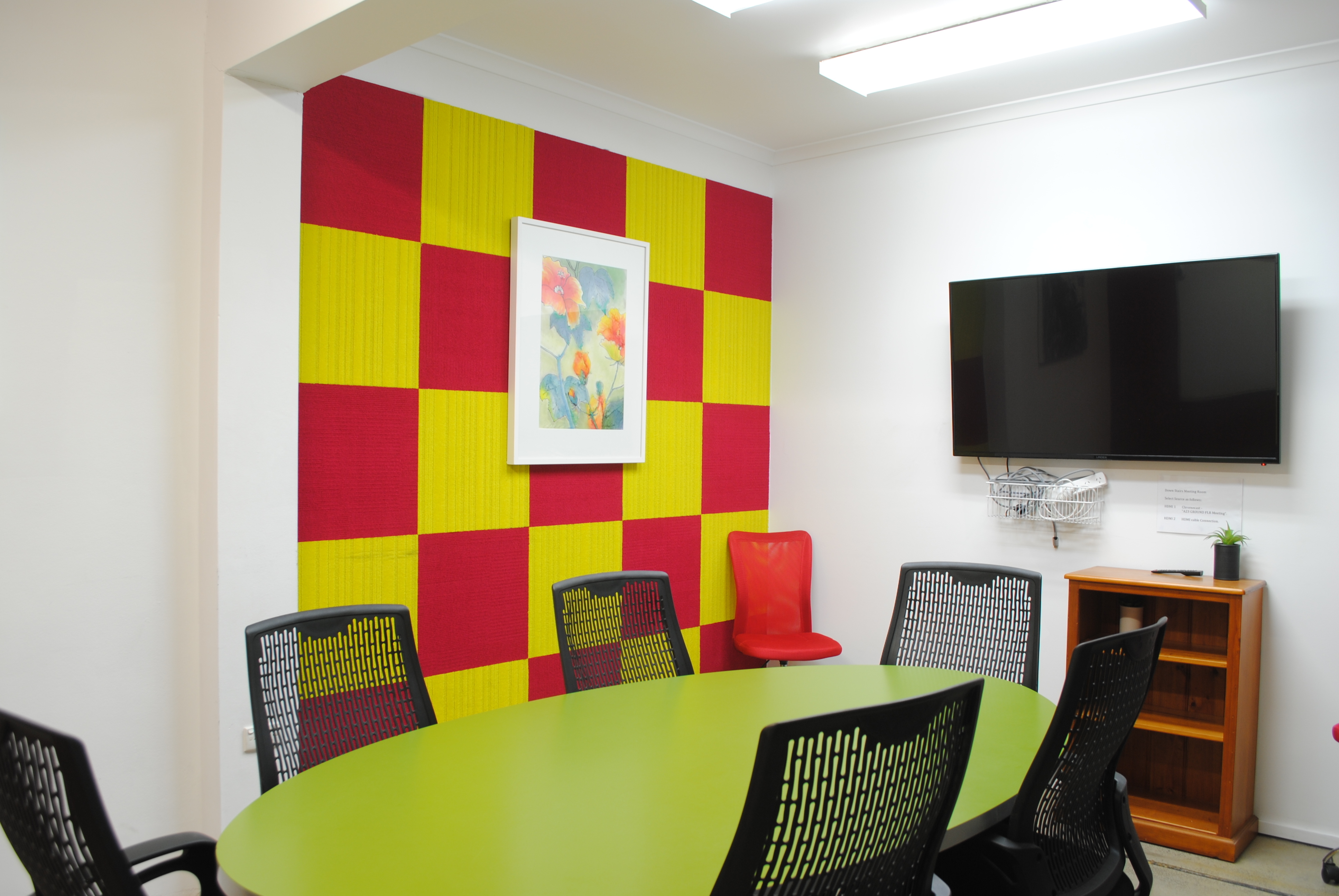 Dedicated desk in open plan office