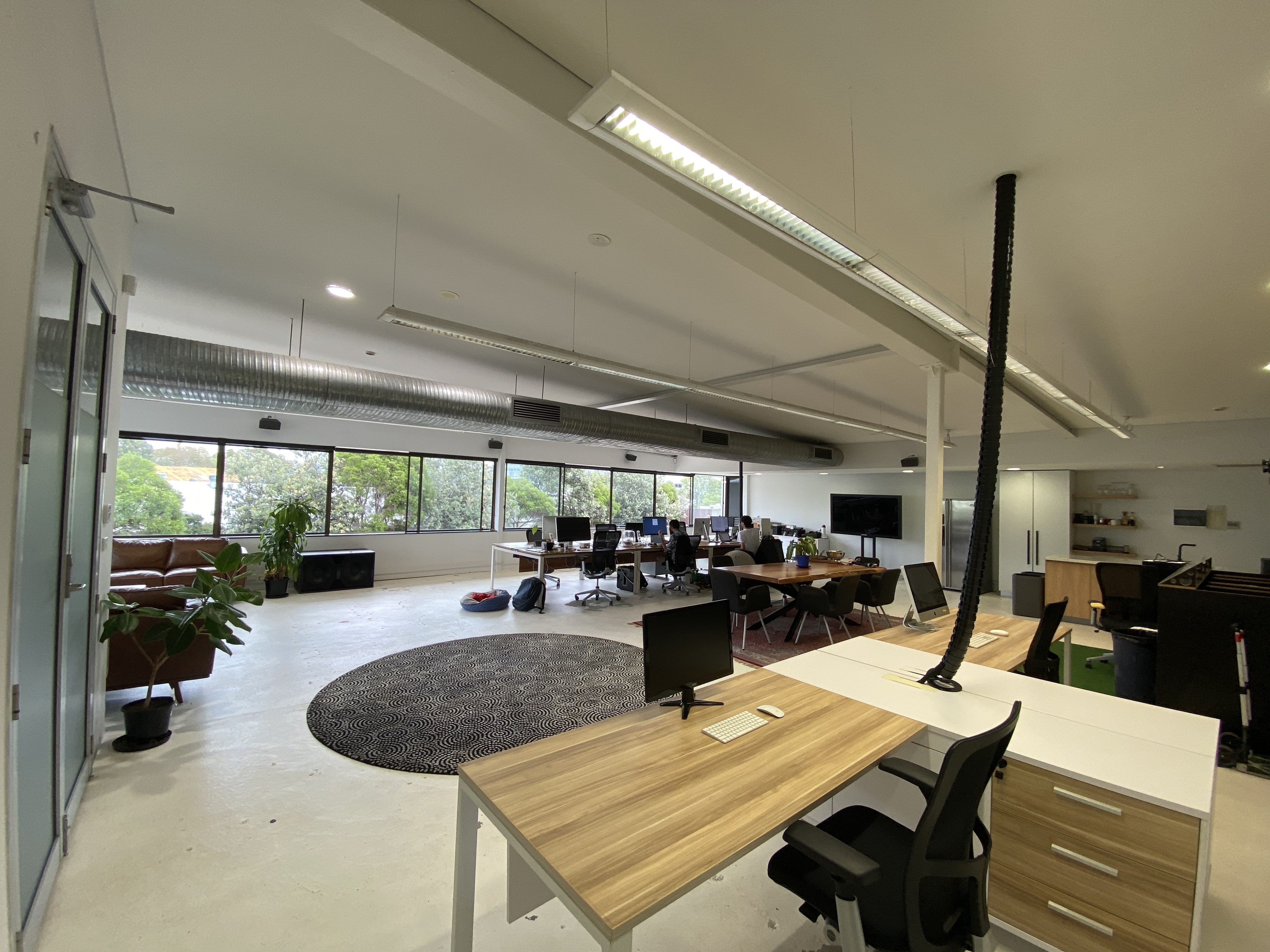 Private desk in shared workspace