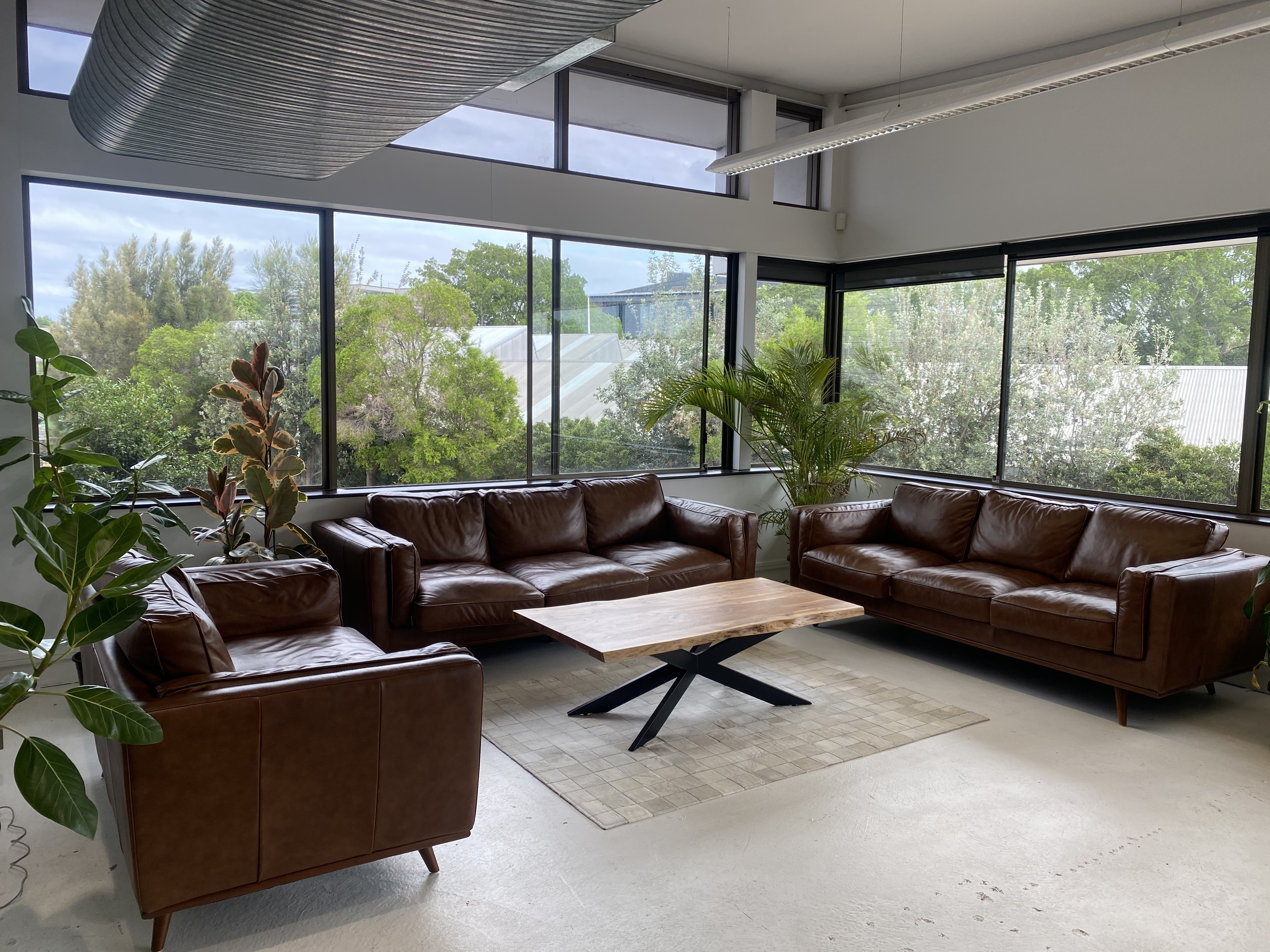 Private desk in shared workspace
