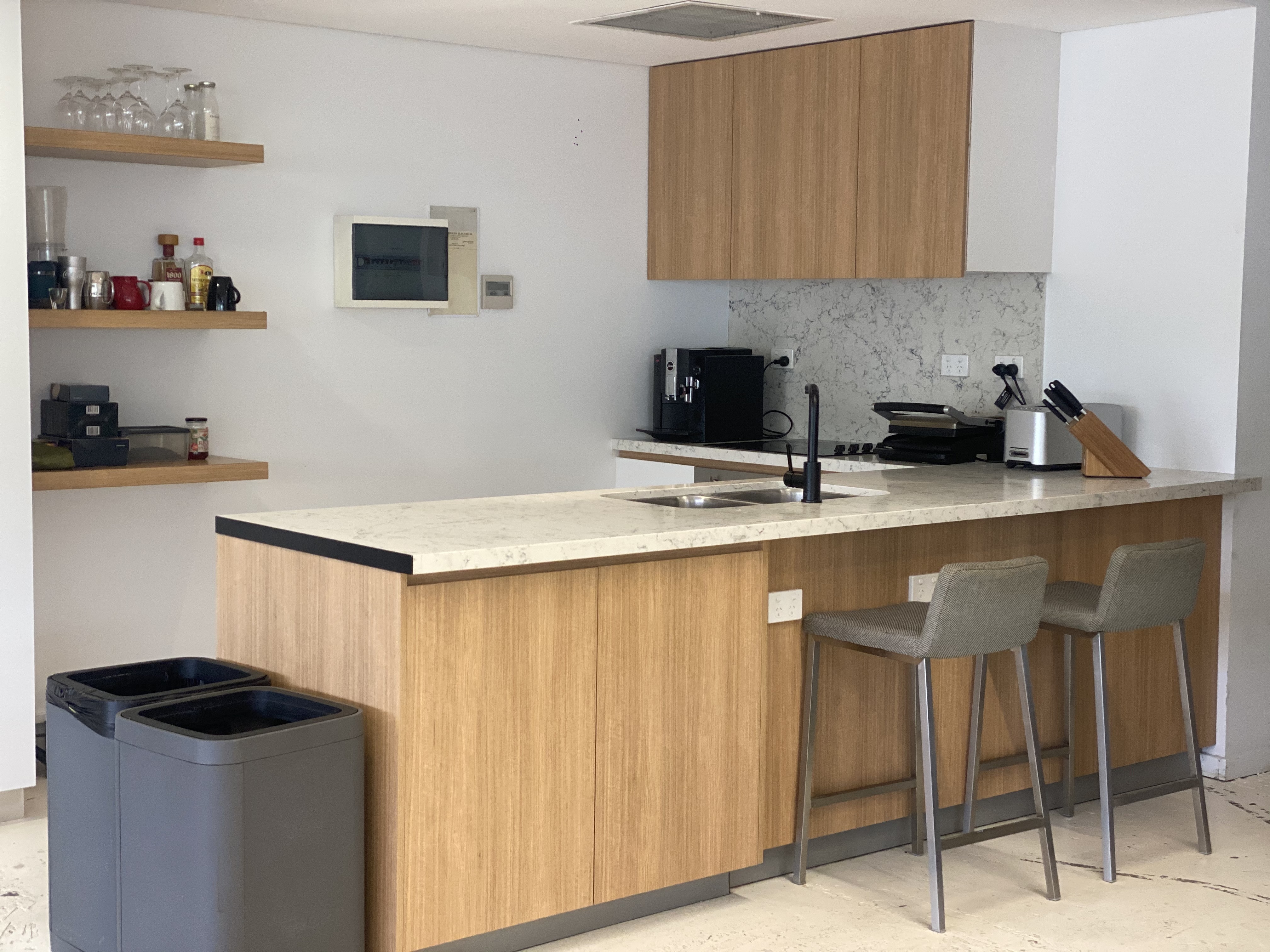 Private desk in shared workspace