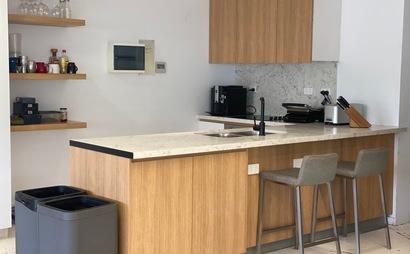 Private desk in shared workspace Private desk in shared workspace