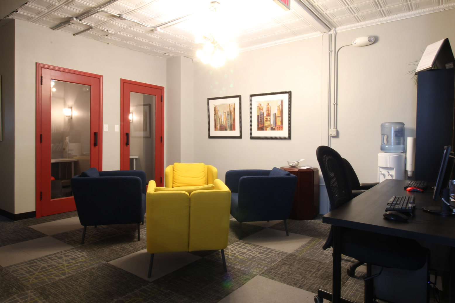 Desk available and Conference room with White Boards