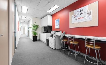 Work your way in a private office for three. Work your way in a private office for three.