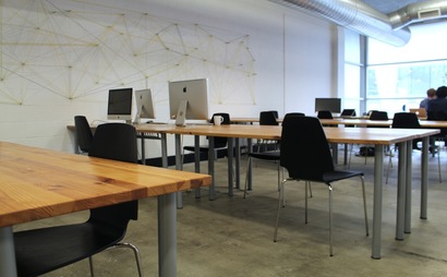 Coworking desk space at the Common Room Coworking desk space at the Common Room