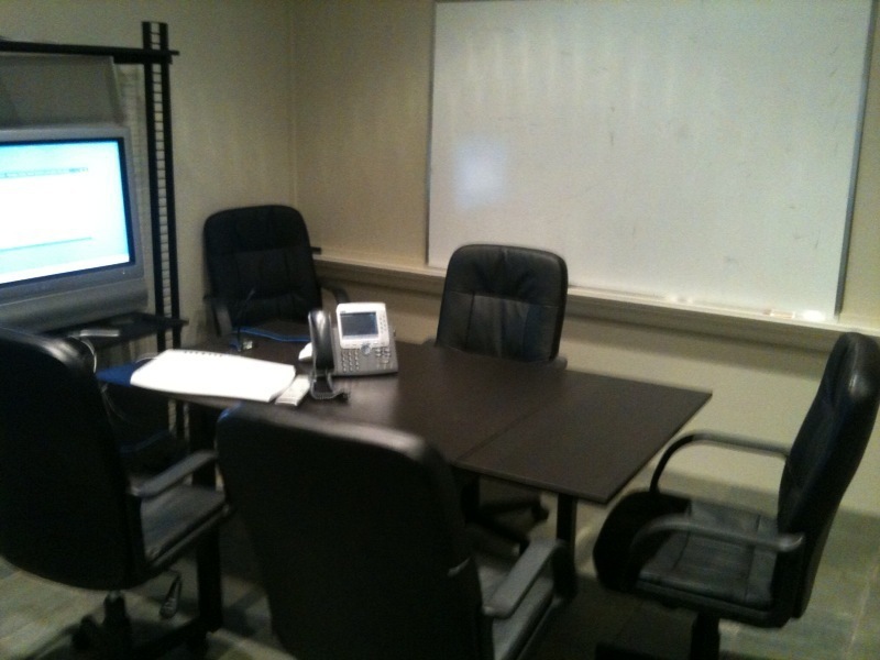 Office desks and conference room 