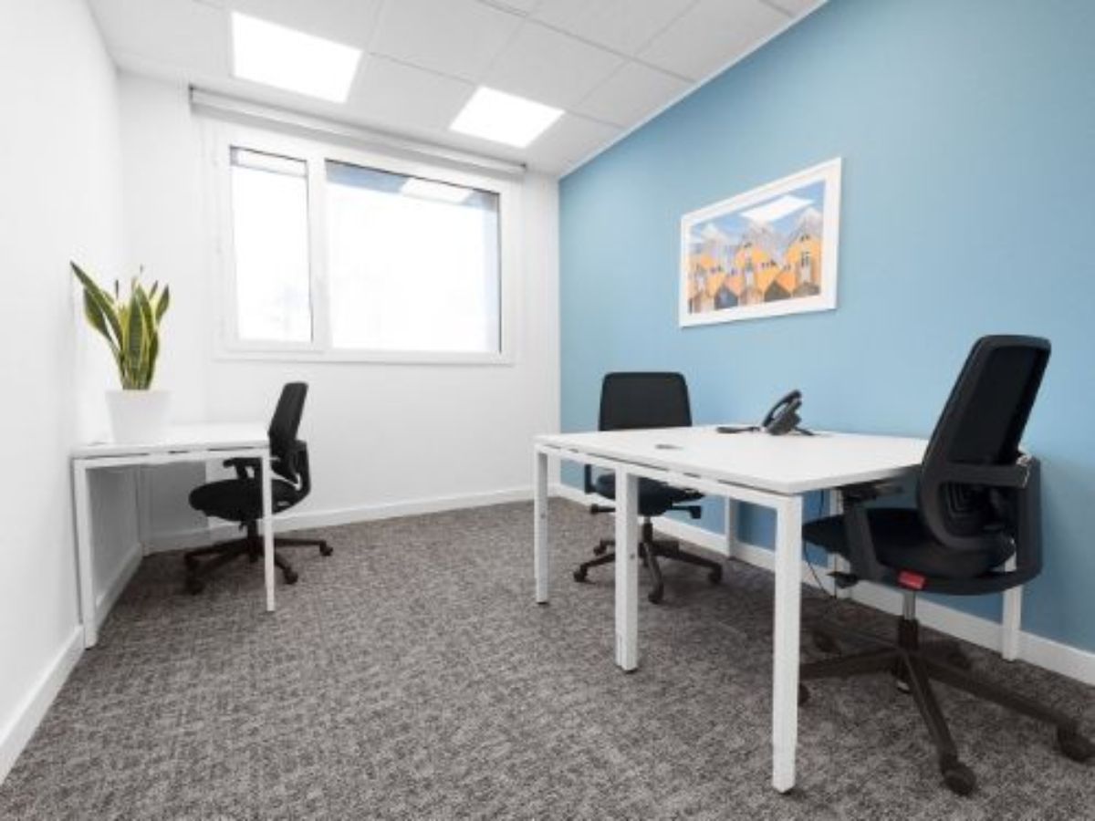 Work your way in a private office for three.