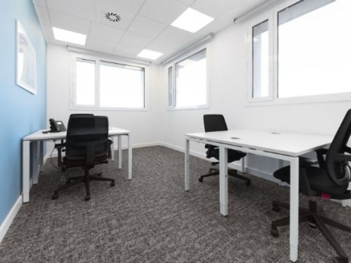 Work your way in a private office for four. 