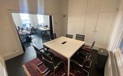Four desks in shared office with small B-Corp.  Four desks in shared office with small B-Corp.