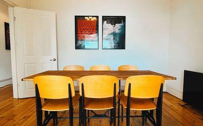 Individual desk spaces in creative studio Individual desk spaces in creative studio