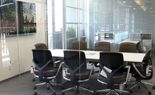 Reservable, pay-as-you-go conference rooms; Cafe-style seating for drop-in use; Dedicated desks