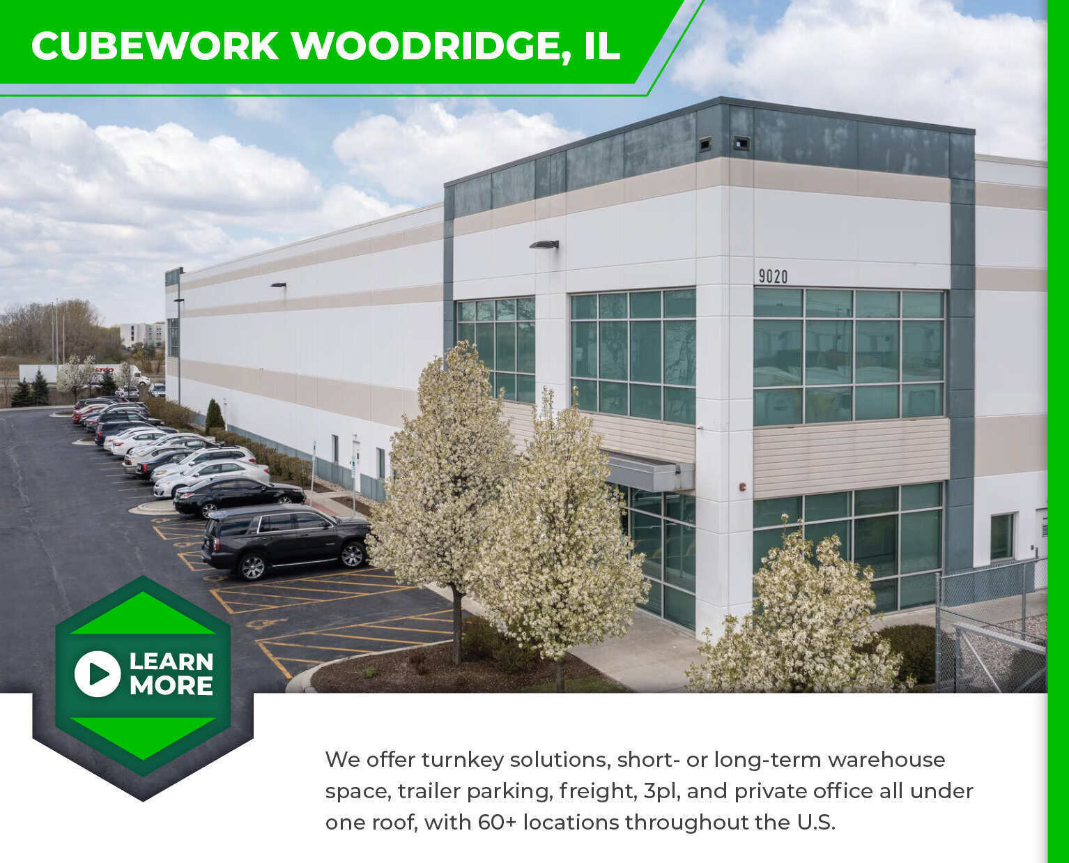 Flexible Office Space at Cubework with no hidden fees  Woodridge, IL