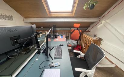 Creative Desk in a mezzanine studio, Dalston Creative Desk in a mezzanine studio, Dalston