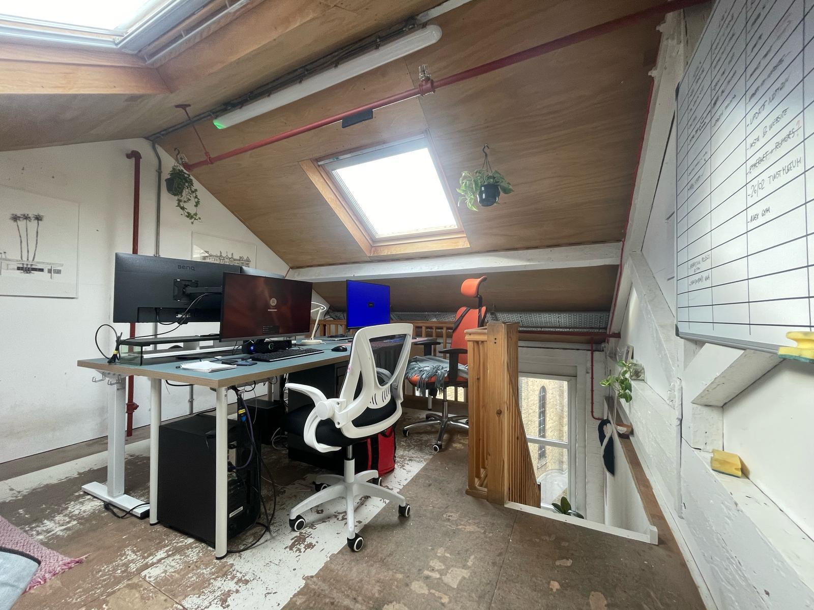 Creative Desk in a mezzanine studio, Dalston Creative Desk in a mezzanine studio, Dalston