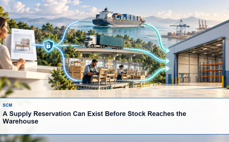 A Supply Reservation Can Exist Before Stock Reaches the Warehouse
