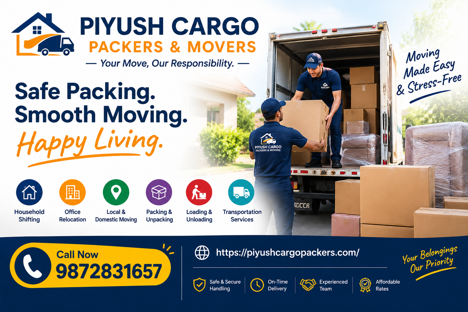 Piyush Cargo Packers & Movers Panchkula – Trusted Packing and Moving Services