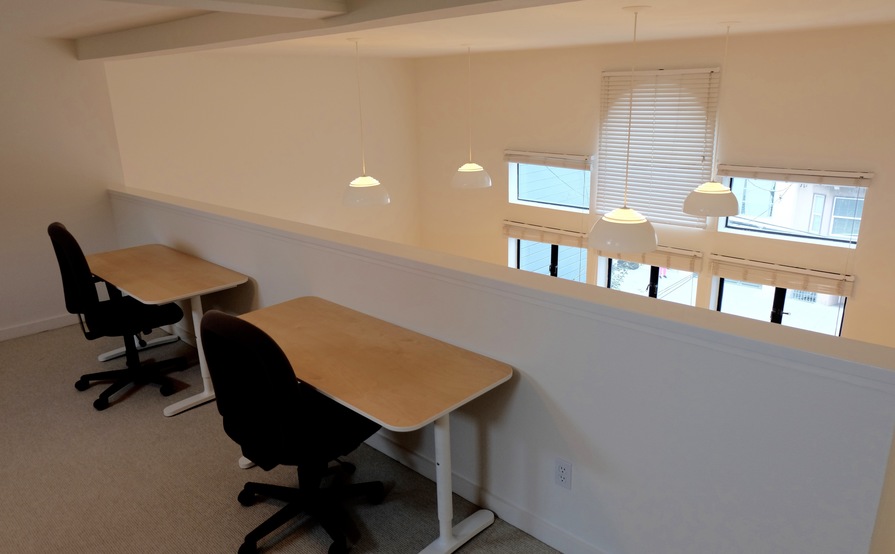 Dedicated desk space for 5 people in our SOMA loft Dedicated desk space for 5 people in our SOMA loft