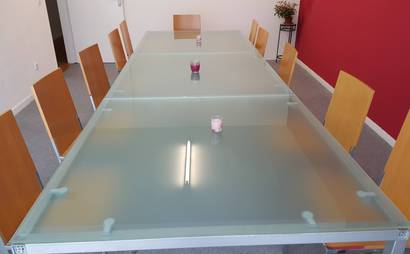 Open Desks in bright workspace Open Desks in bright workspace