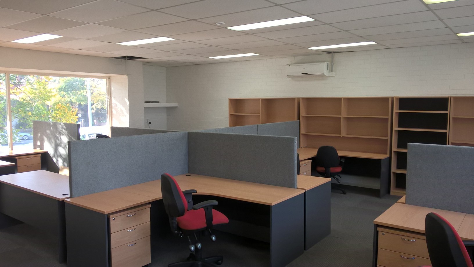 Dedicated desk in an open office area