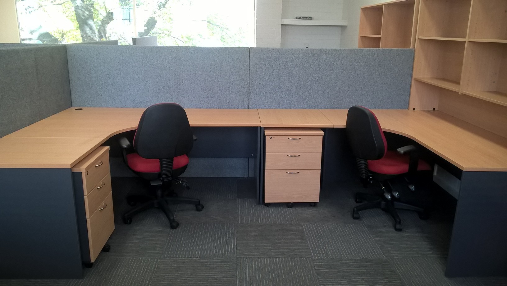 Dedicated desk in an open office area