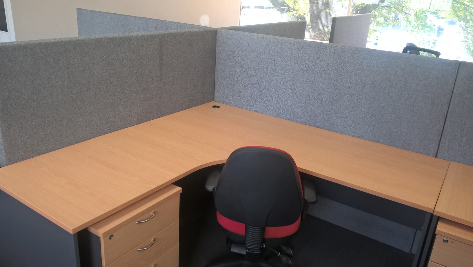 Dedicated desk in an open office area