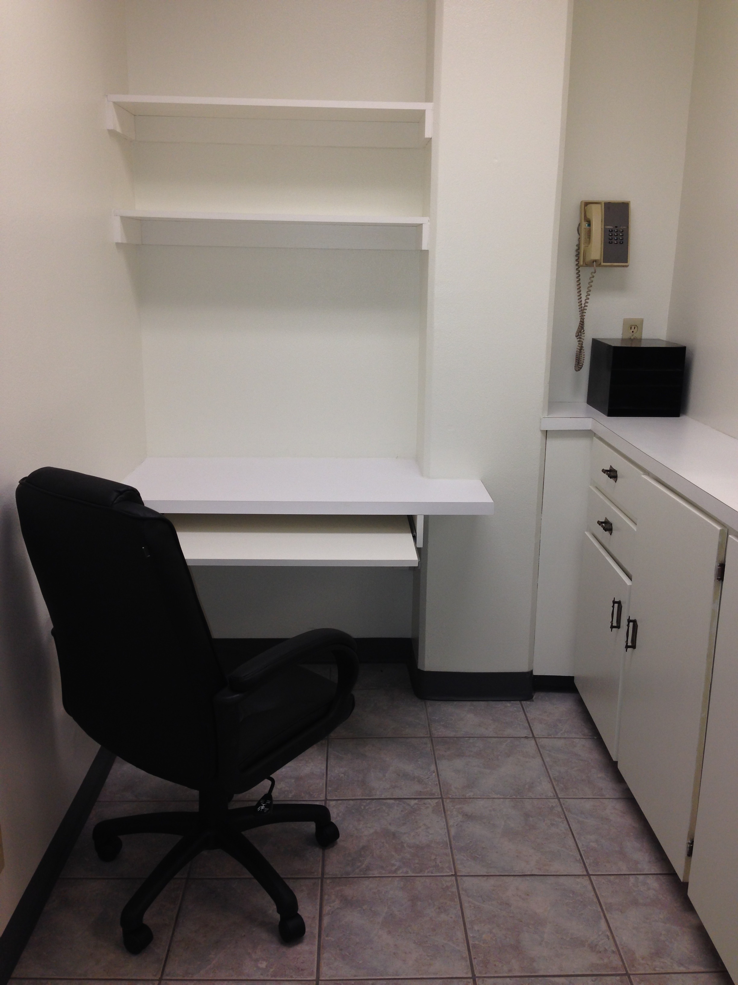 Private office, Semi-private desk, Conference room