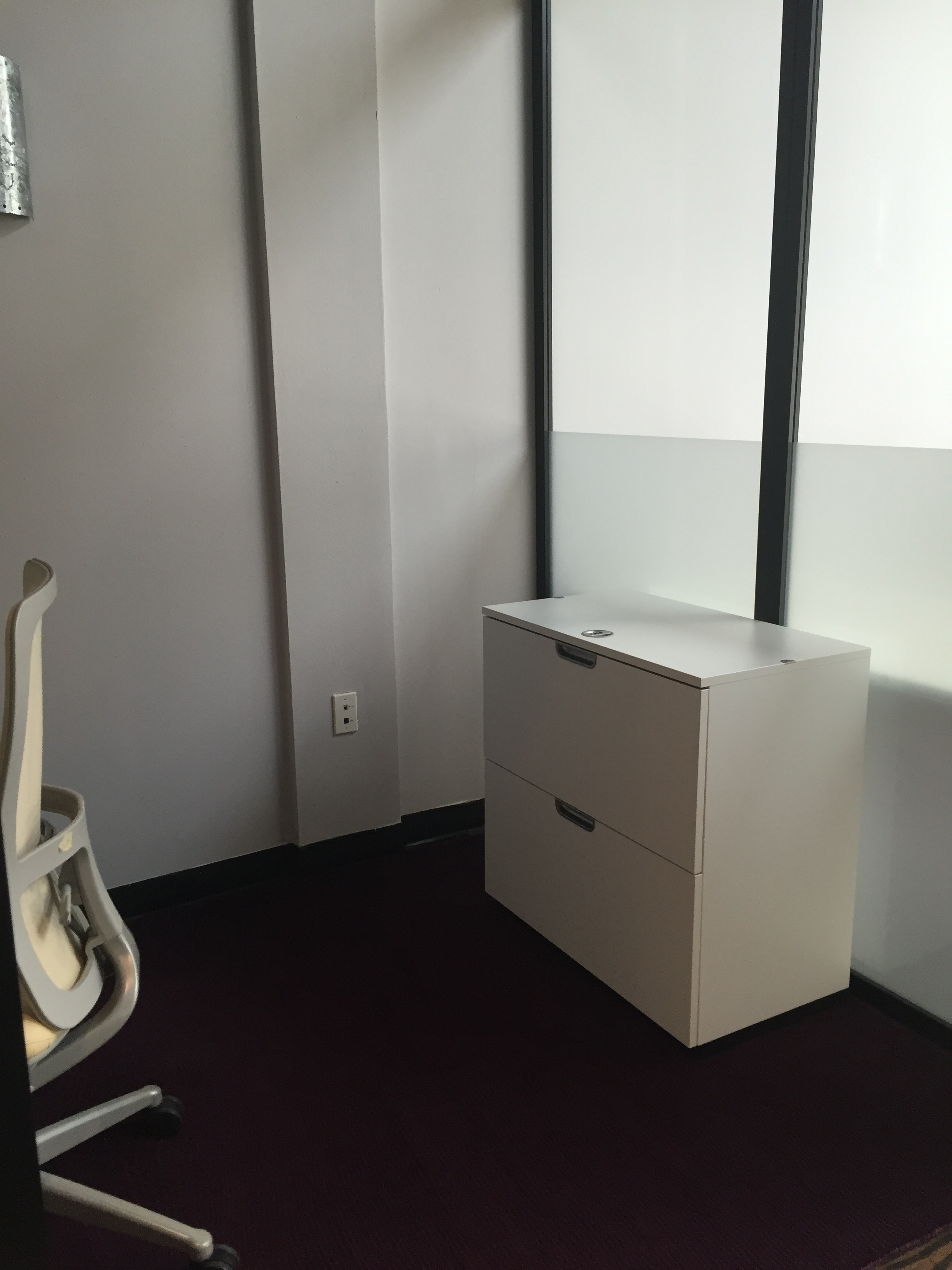 Semi-Private cube space with Desk & Storage Cabinet