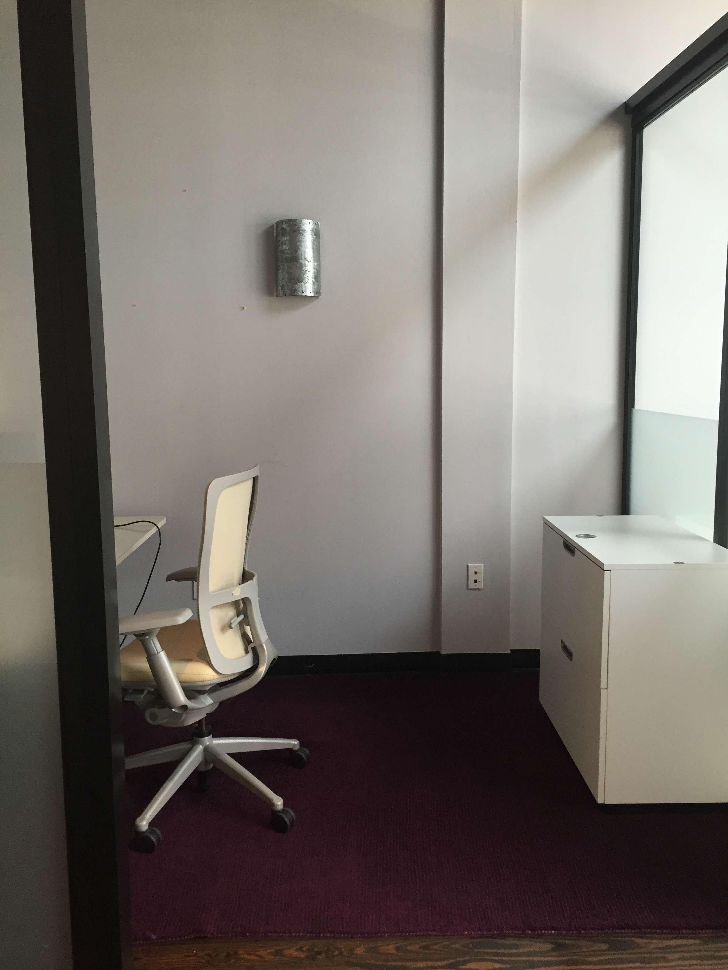 Semi-Private cube space with Desk & Storage Cabinet