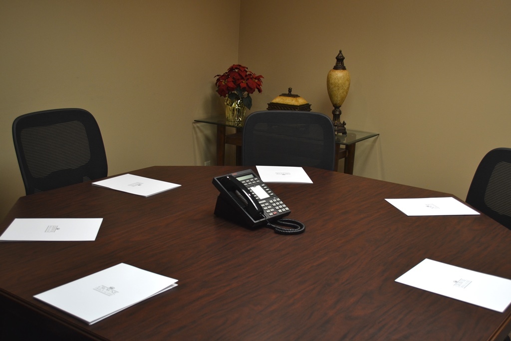 6 person conference room. Peach Room at Peachtree Offices at Lenox, Inc. 6 person conference room. Peach Room at Peachtree Offices at Lenox, Inc.