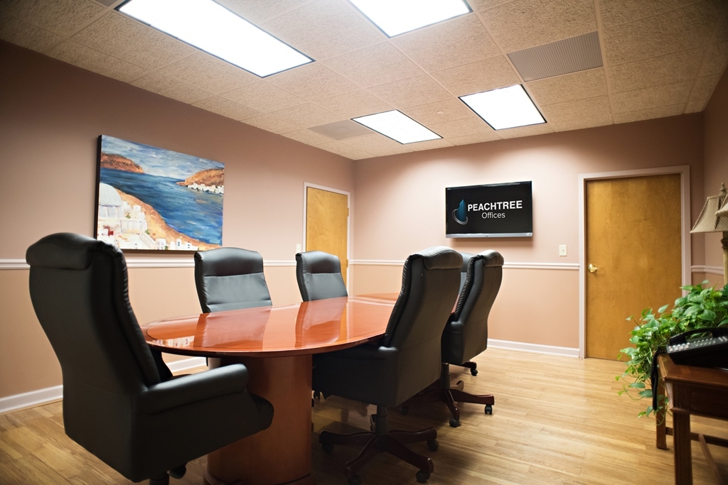 8 person conference room. Piedmont Room at Peachtree Offices at Lenox, Inc. 8 person conference room. Piedmont Room at Peachtree Offices at Lenox, Inc.