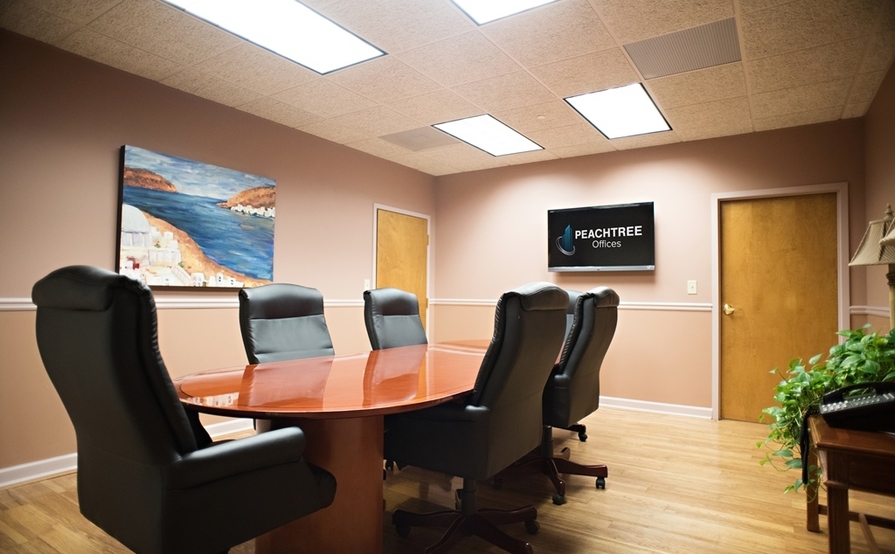 8 person conference room. Piedmont Room at Peachtree Offices at Lenox, Inc. 8 person conference room. Piedmont Room at Peachtree Offices at Lenox, Inc.