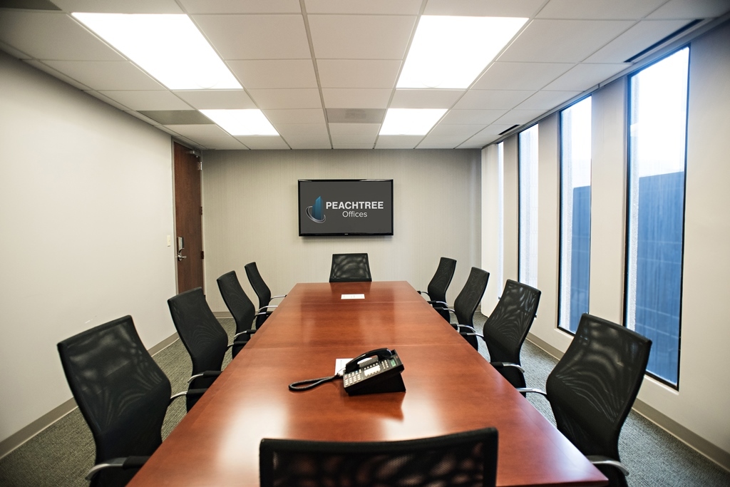14 person conference room. Strategy Room at Peachtree Offices at Downtown, Inc. 14 person conference room. Strategy Room at Peachtree Offices at Downtown, Inc.
