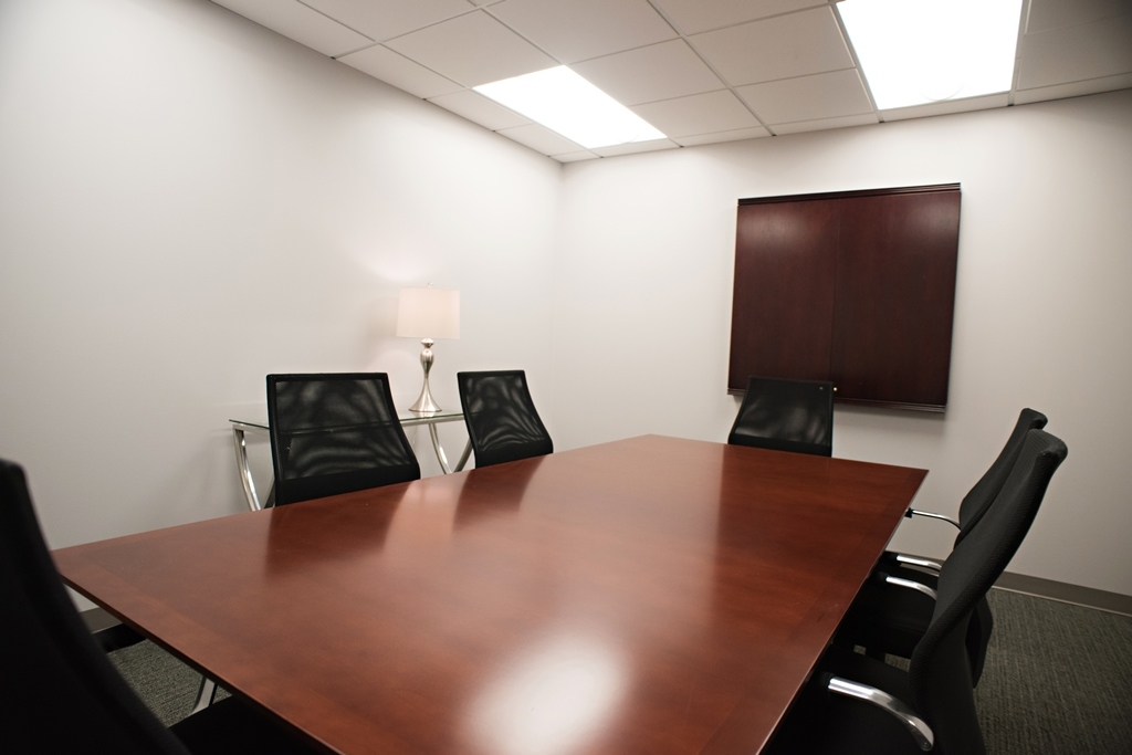 8 person conference room. Peach Room at Peachtree Offices at Downtown, Inc. 8 person conference room. Peach Room at Peachtree Offices at Downtown, Inc.