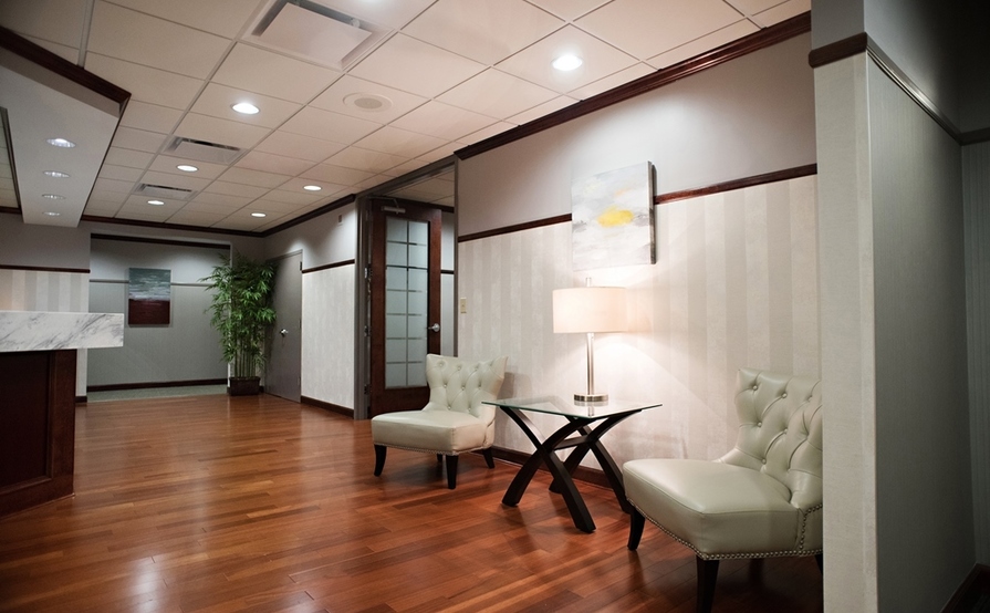 8 person conference room. Peach Room at Peachtree Offices at Downtown, Inc. 8 person conference room. Peach Room at Peachtree Offices at Downtown, Inc.