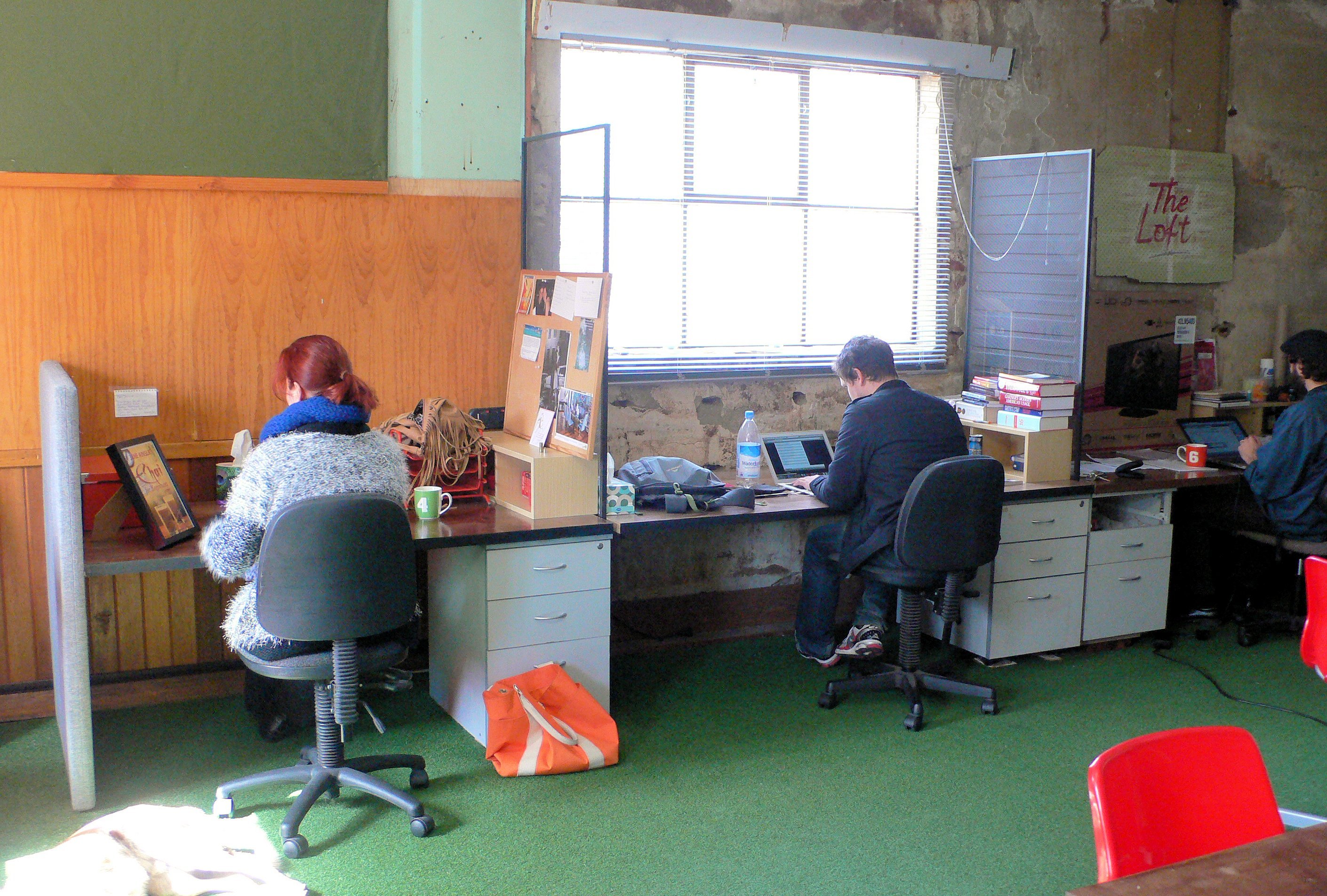 Loft area permanent and casual desks