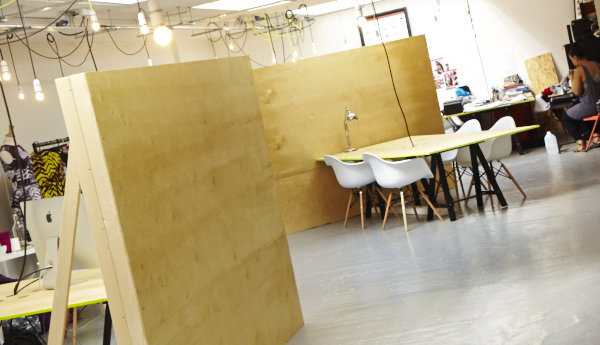 Co-working in warehouse space.