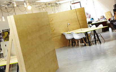 Co-working in warehouse space. Co-working in warehouse space.