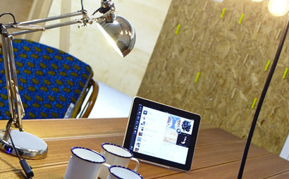 Co-working in warehouse space. Co-working in warehouse space.