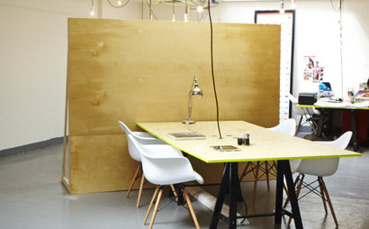 Co-working in warehouse space. Co-working in warehouse space.