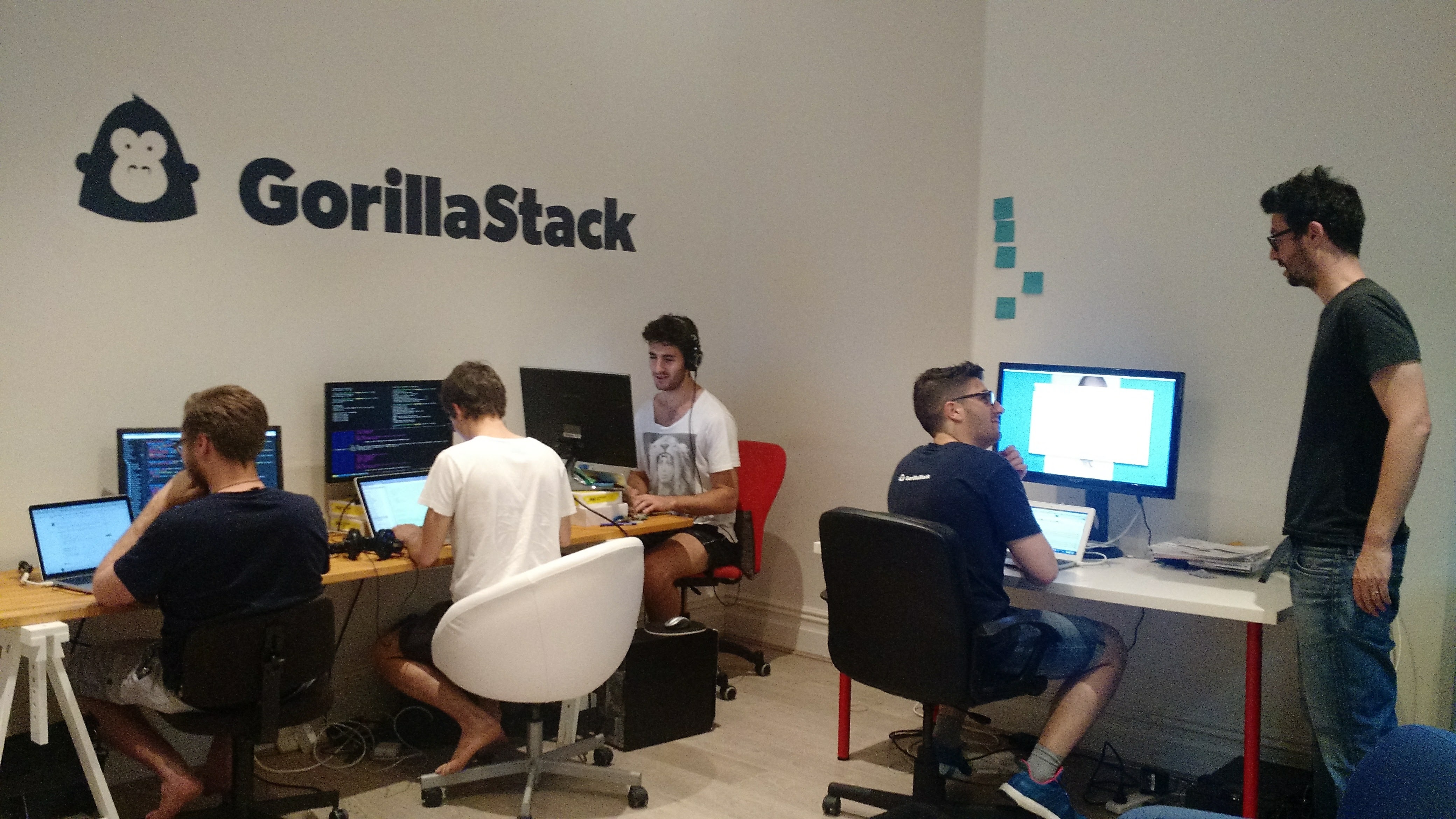 Creative work space with a growing startup Creative work space with a growing startup