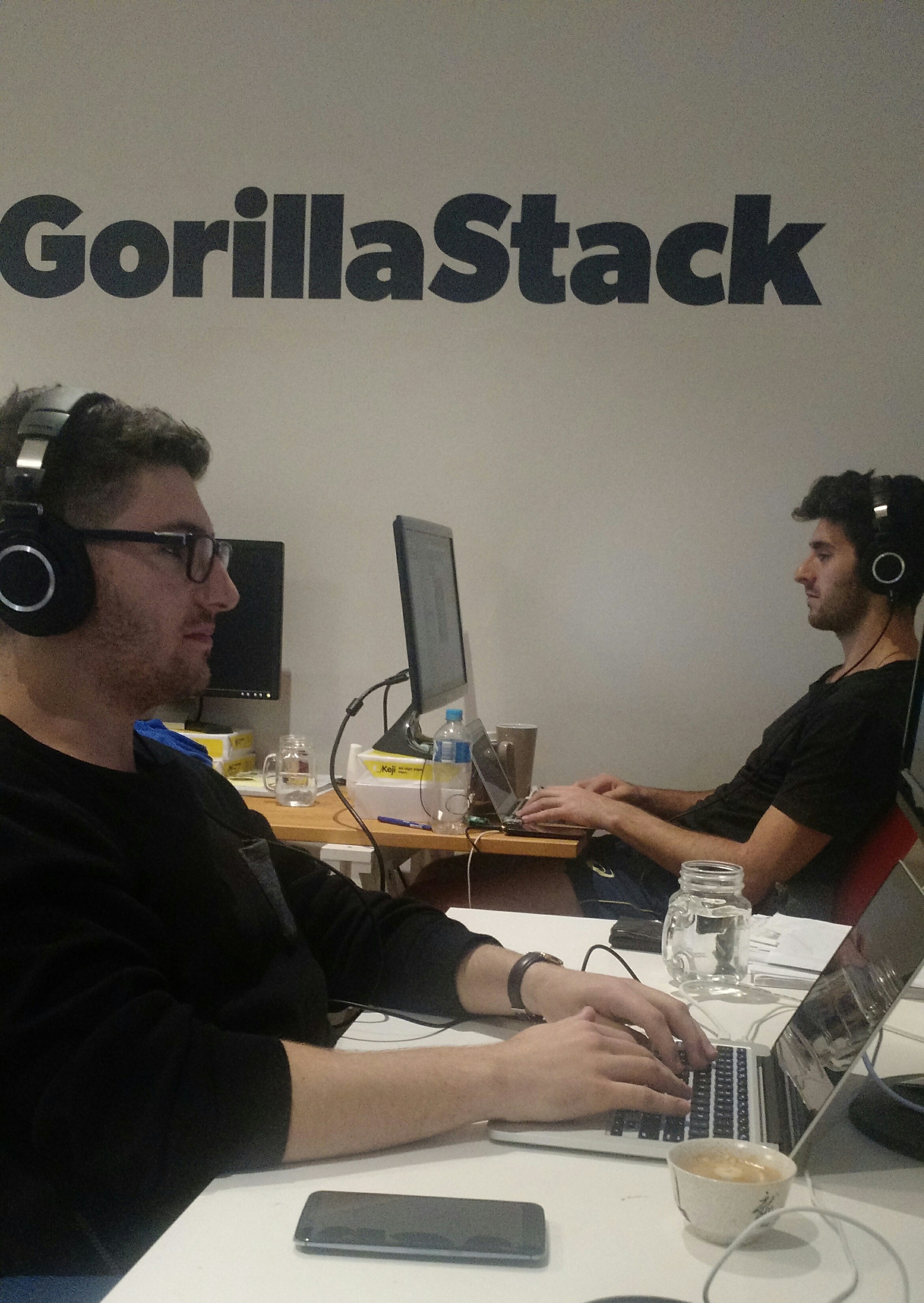 Creative work space with a growing startup Creative work space with a growing startup