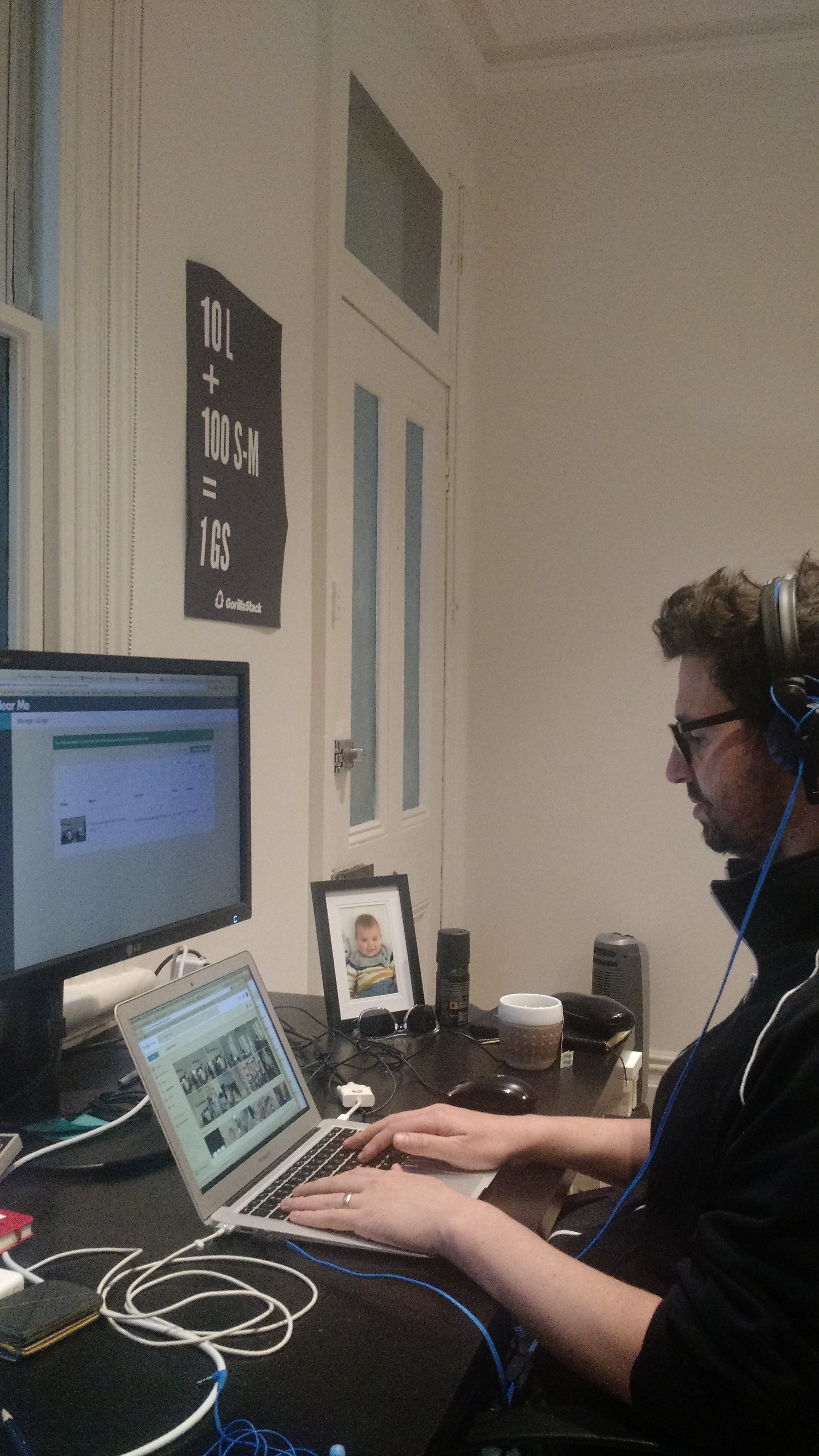 Creative work space with a growing startup Creative work space with a growing startup