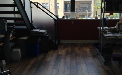 Dedicated desks. Shared office space. Big windows. Open concept. Decks with a view of the lake.