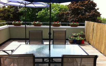 Dedicated desks. Shared office space. Big windows. Open concept. Decks with a view of the lake.